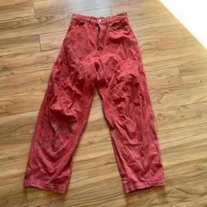 BDG high waisted red graffiti jeans